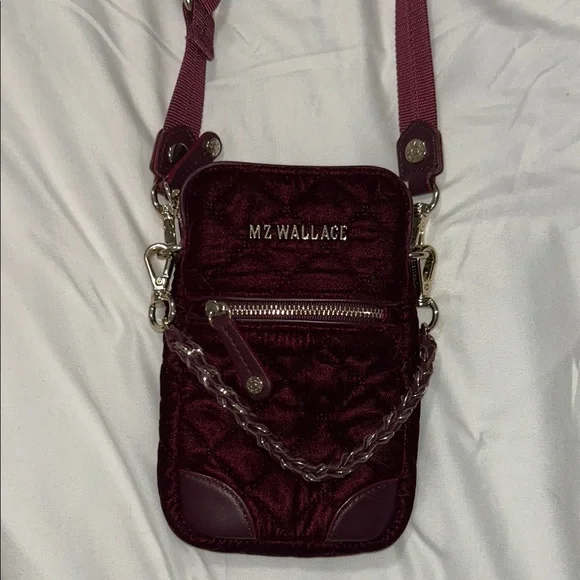 MZ Wallace Burgundy Velvet Crossbody Bag - Picture 8 of 8